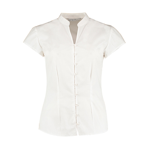 Kustom Kit | Blusa de mujer con cuello mao Tailored Fit SSL